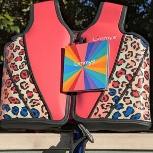 LIMMY'S Kids Swim Vest - Pink Leopard Size M Ages 3-6 NEVER WORN